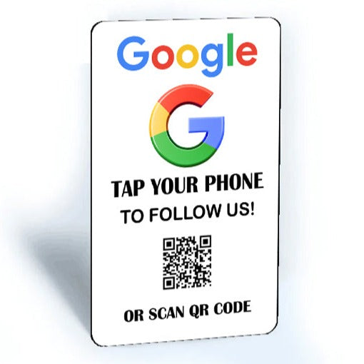 Contactless Sharing Smart NFC Google 'Follow Us' Connect Card + QR code