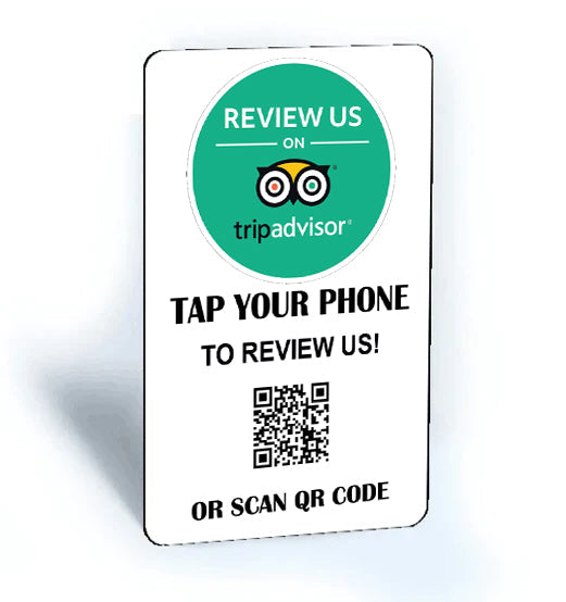 Contactless Smart NFC 'Review us on Trip Advisor' Card + QR code