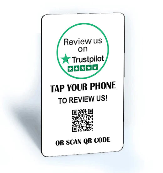 Contactless Smart NFC 'Review us on Trustpilot' Card + QR code
